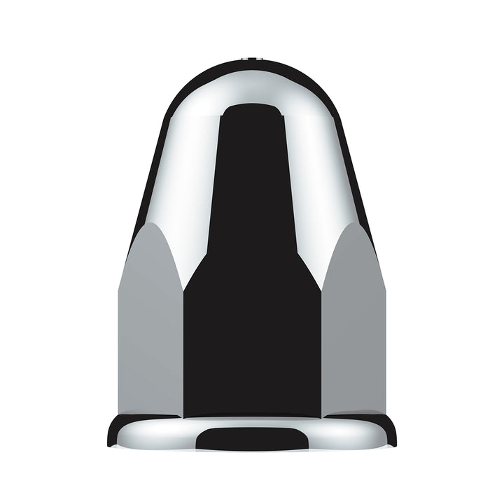 1-1/2" x 2-3/4" Chrome Plastic Slotted Bullet Nut Cover With Flange - Push-On (Bulk)
