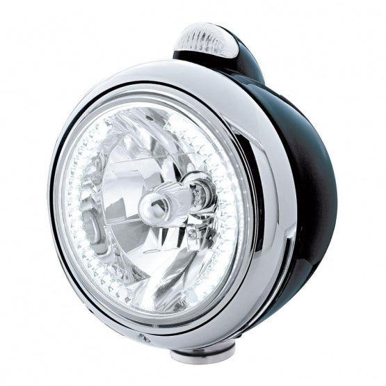 Black Guide 682-C Headlight H4 With White LED &amp; LED Signal - Clear Lens