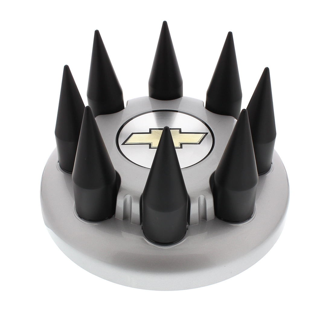 Matte Black Spike Hubcap Nut Cover For 2003-15 Chevy &amp; GMC Full Size Truck (Bulk)