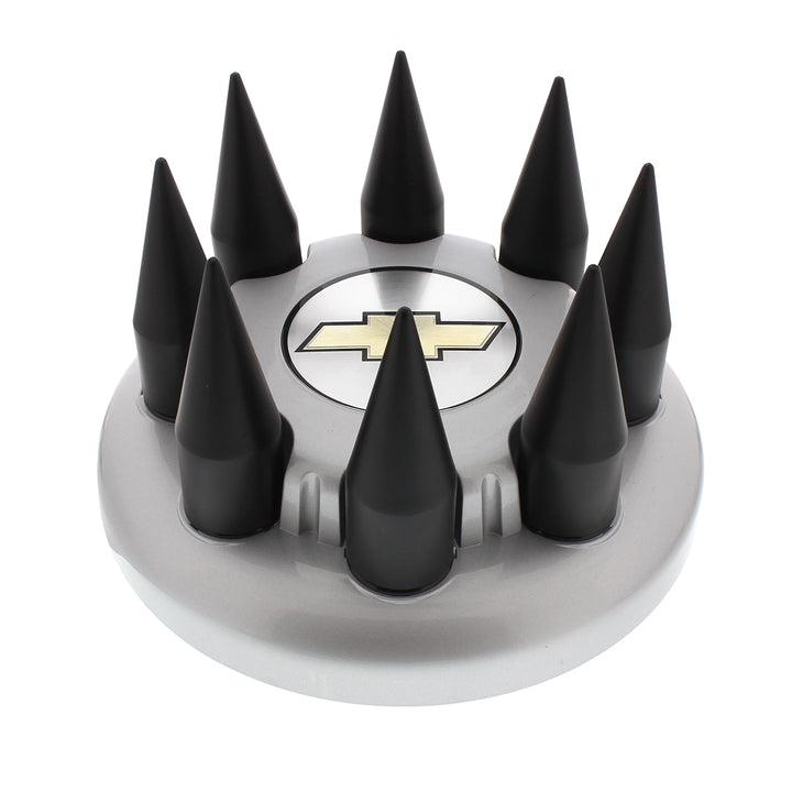 Matte Black Spike Hubcap Nut Cover For 2003-15 Chevy &amp; GMC Full Size Truck (Bulk)