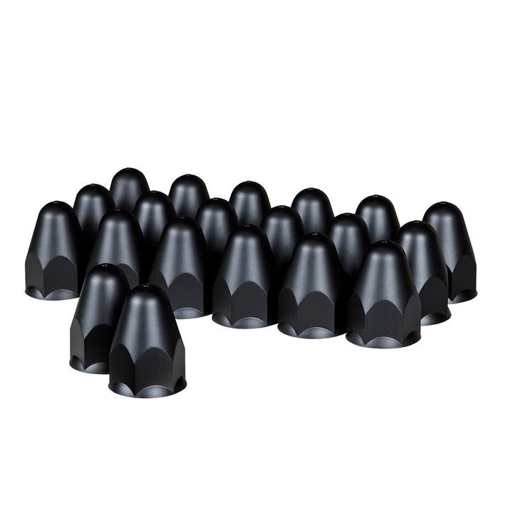 1-1/2" x 2-3/4" Matte Black Painted Plastic Bullet Nut Covers - Push-On (Color Box of 20)