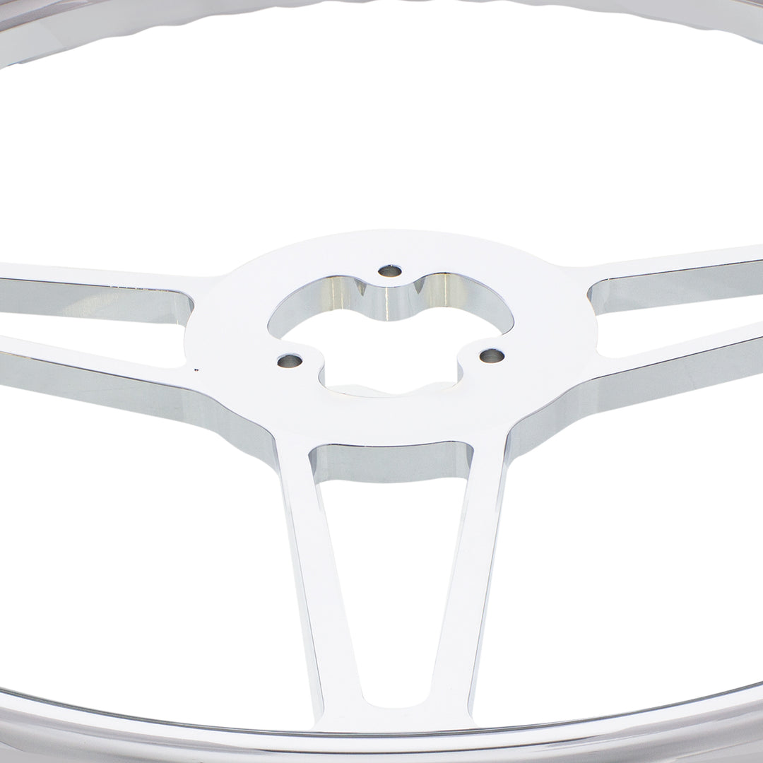 18" Chrome Aluminum "4 - Spoke" Style Steering Wheel