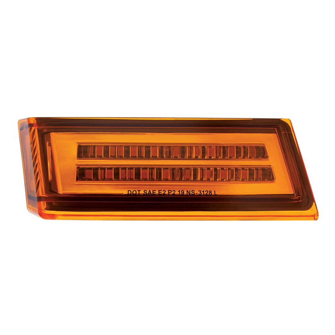 35 LED Sequential Turn Signal Light For 2018-2025 Freightliner Cascadia - Driver - Amber LED/Amber Lens