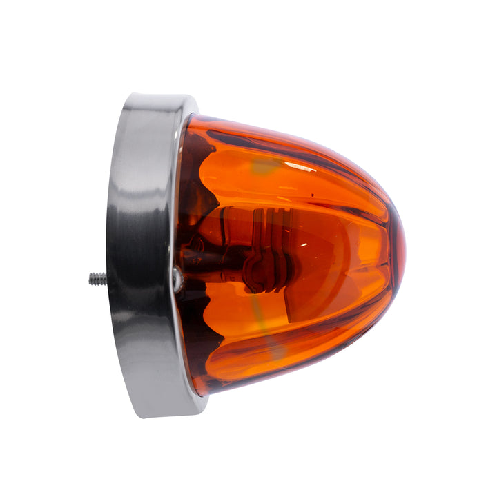 Dual Function Glass Watermelon Flush Mount Kit With LED Bulb - Amber LED/Dark Amber Lens
