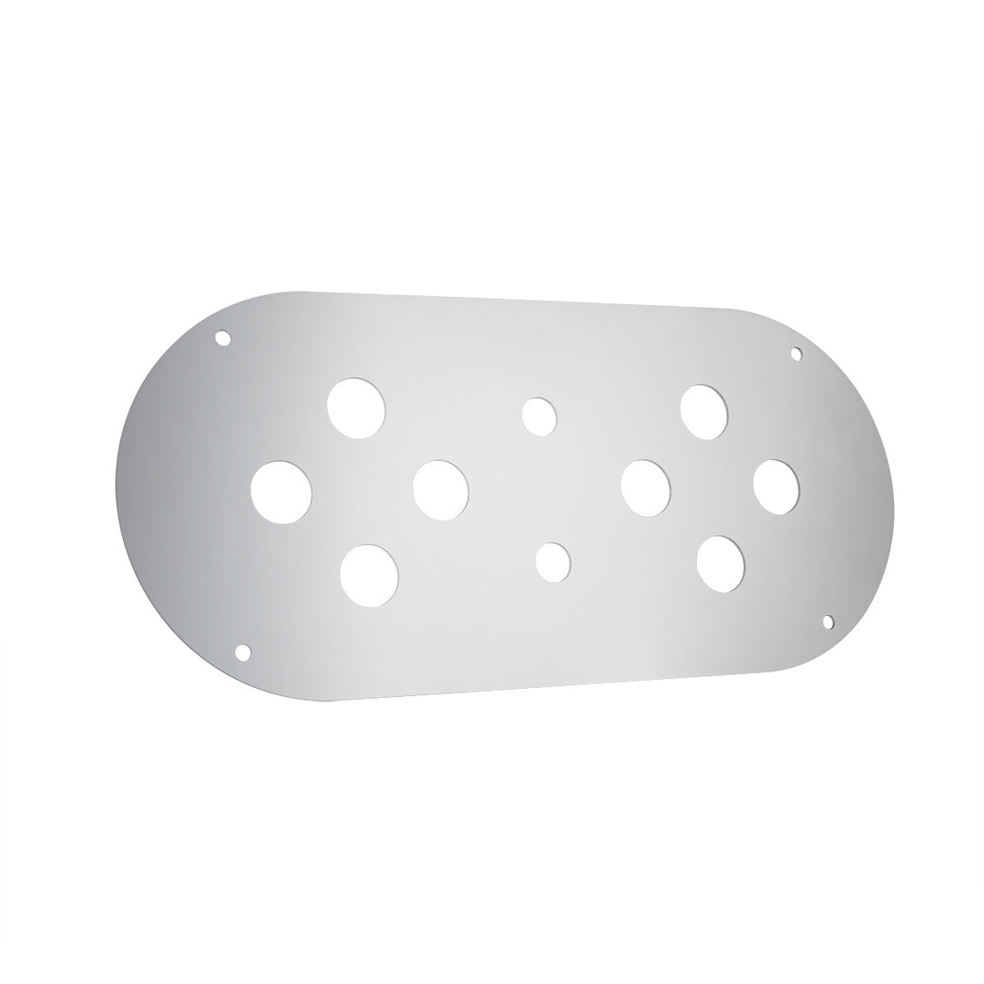 Stainless Steel Above Door Dome Light Plate With 8 x 3/4" Mini Light Cutouts For Kenworth &amp; Peterbilt Trucks