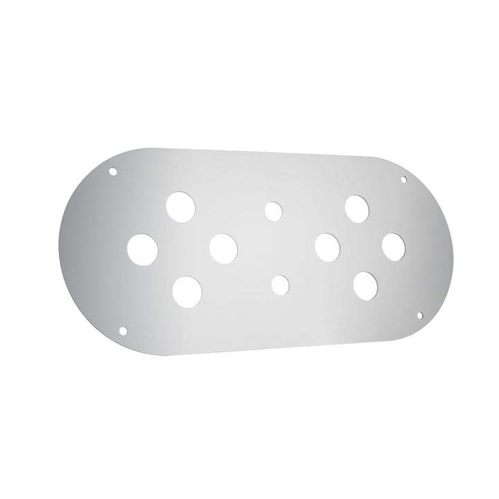 Stainless Steel Above Door Dome Light Plate With 8 x 3/4" Mini Light Cutouts For Kenworth &amp; Peterbilt Trucks