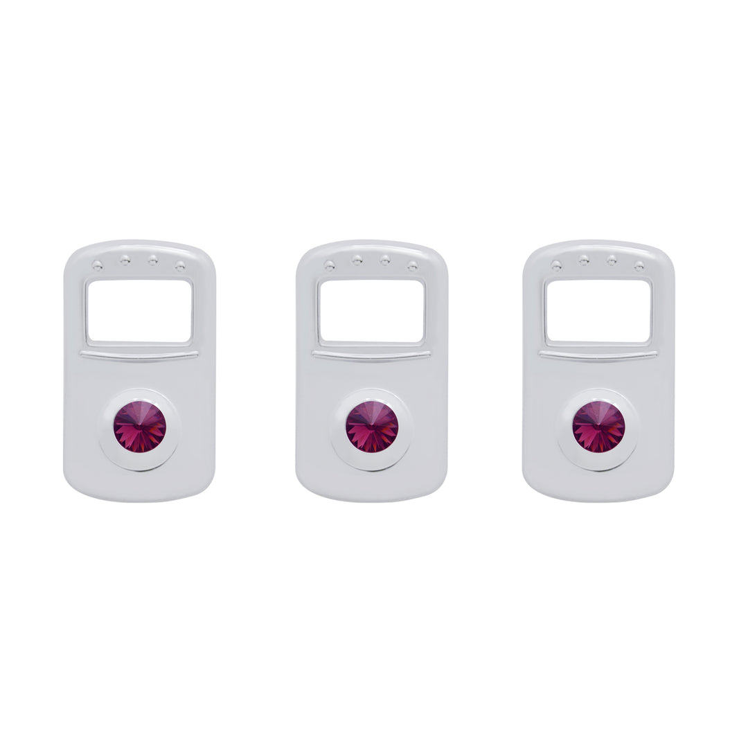 Rocker Switch Cover For Kenworth/Peterbilt - Purple Crystal (Card of 3)