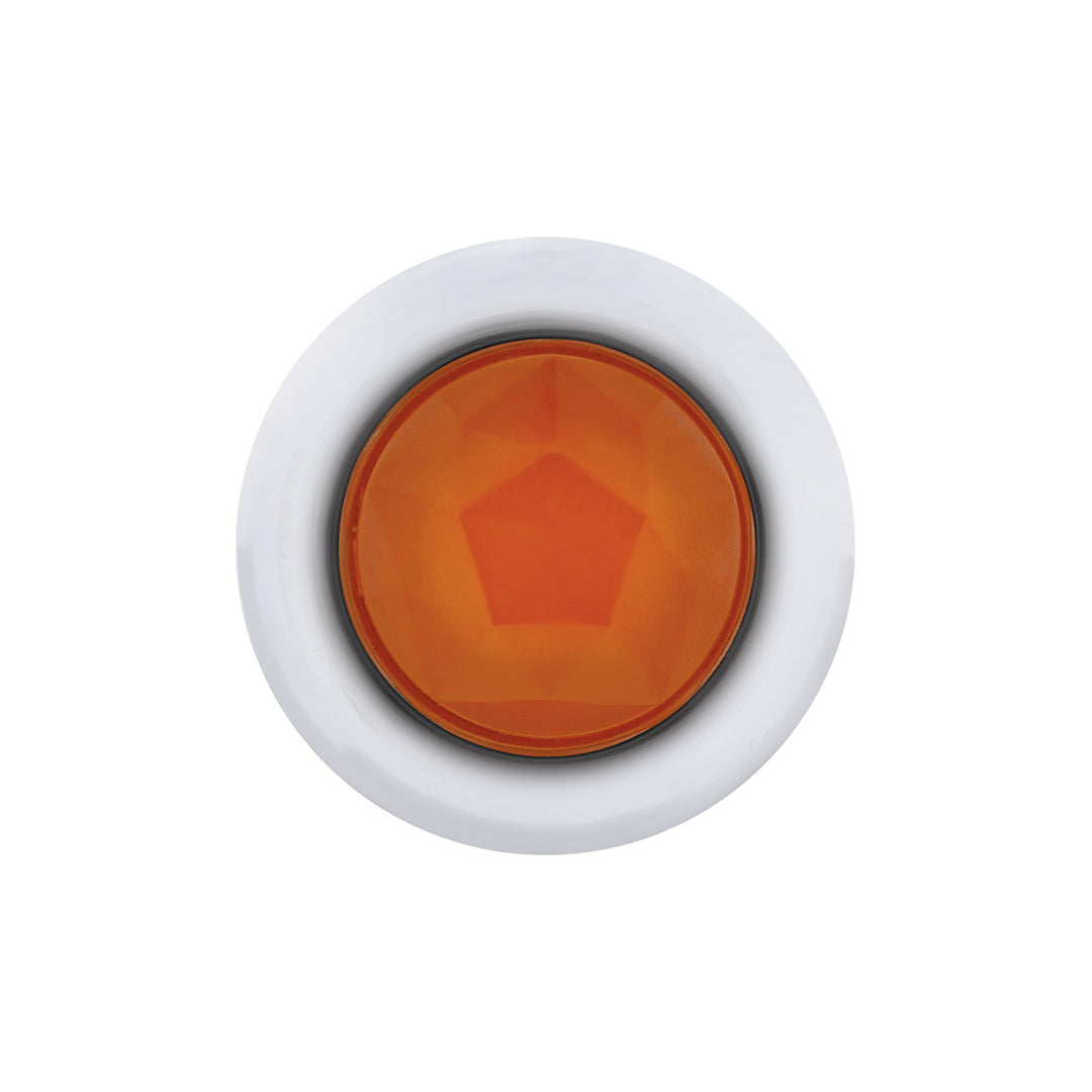 3 LED Dual Function 3/4" Mini Light (Clearance/Marker) With Faceted Crystal Lens - Amber LED/Amber Lens