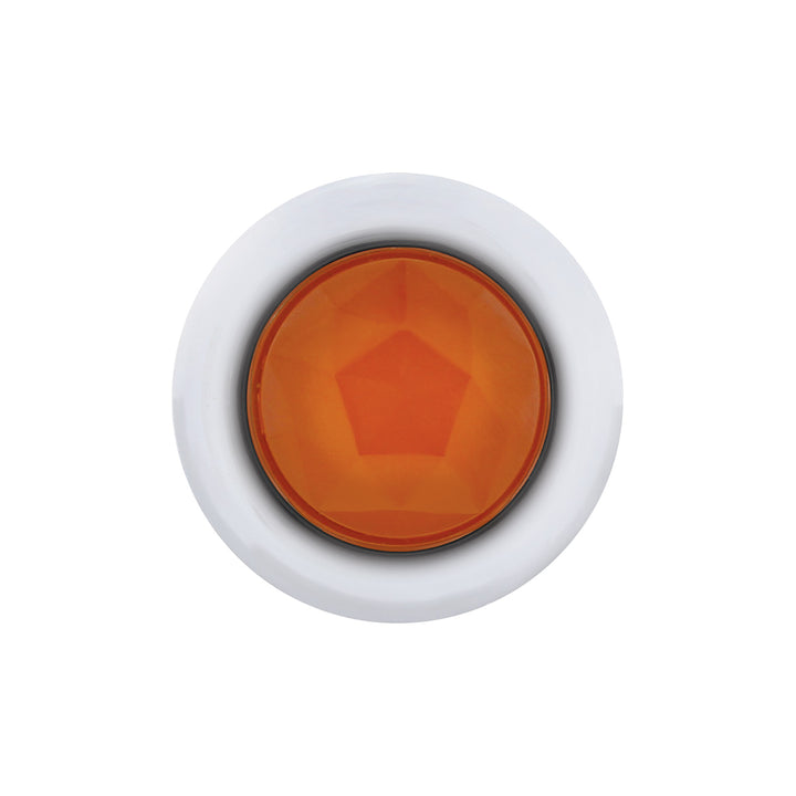 3 LED Dual Function 3/4" Mini Light (Clearance/Marker) With Faceted Crystal Lens - Amber LED/Amber Lens