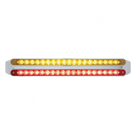 Dual 19 LED 12" Reflector Light Bars - Amber &amp; Red LED/Amber &amp; Red Lens