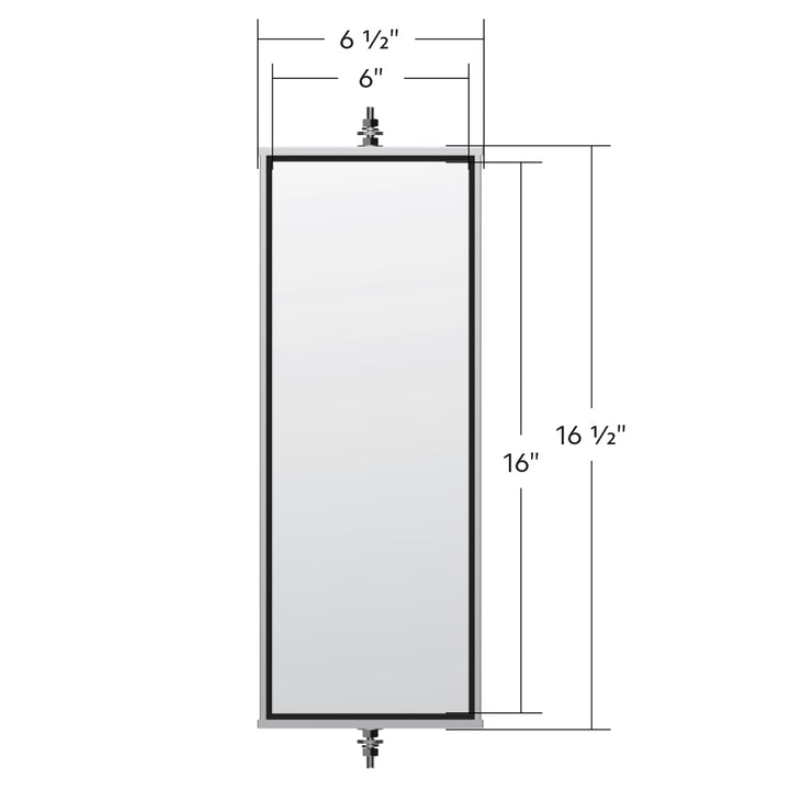 6" x 16" 430 Stainless Steel West Coast Mirror - Non Heated