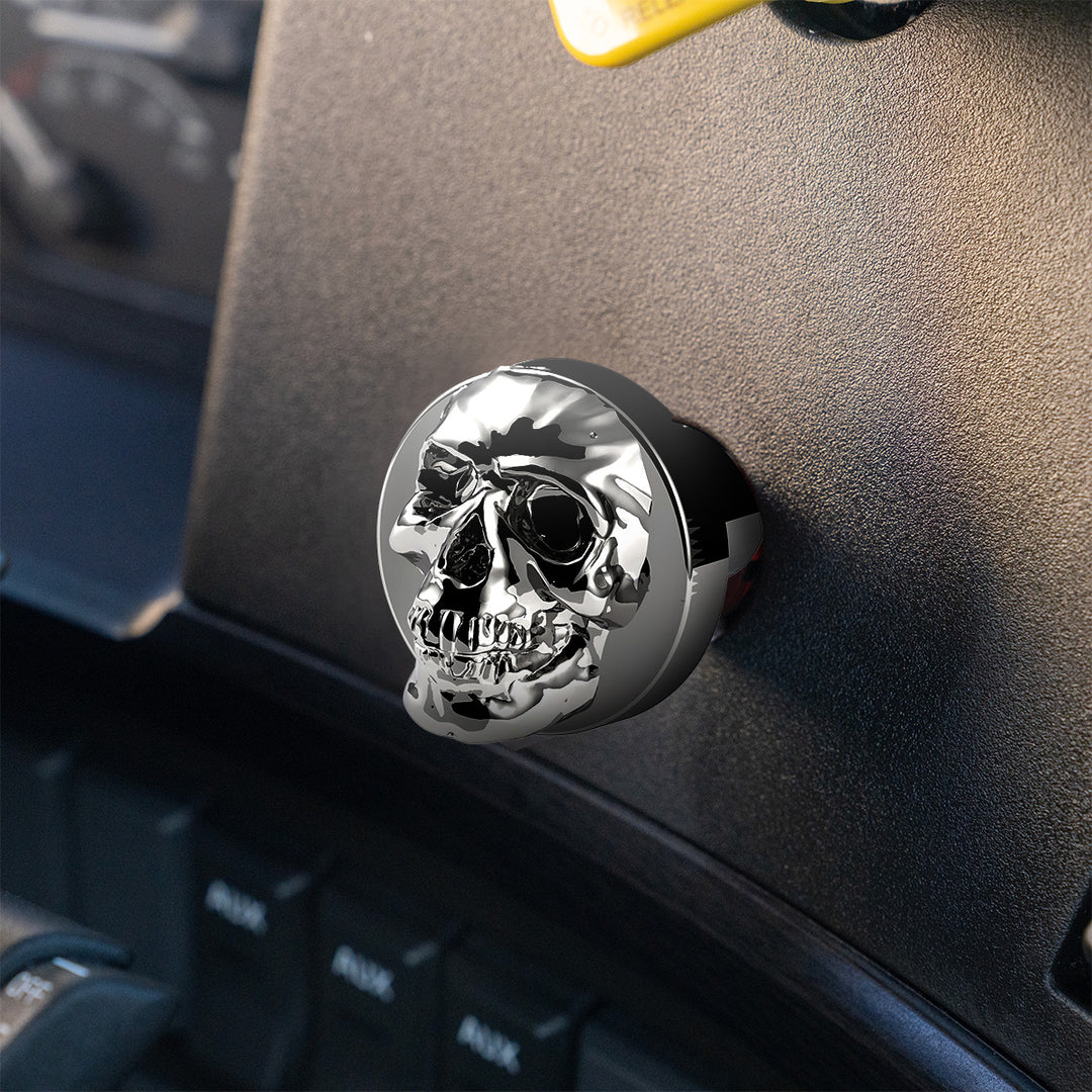 Skull Air Valve Knob - Chrome