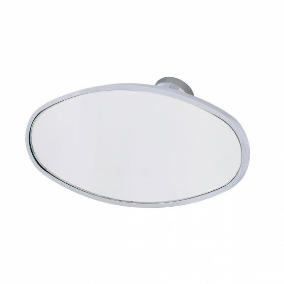 Oval Chrome Plated Aluminum Interior Rear View Mirror With Glue - On Mount