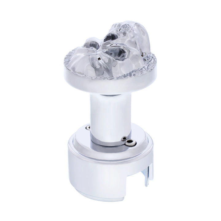 Skull Thread-On Gearshift Knob With 13/15/18 Speed Adapter - Chrome