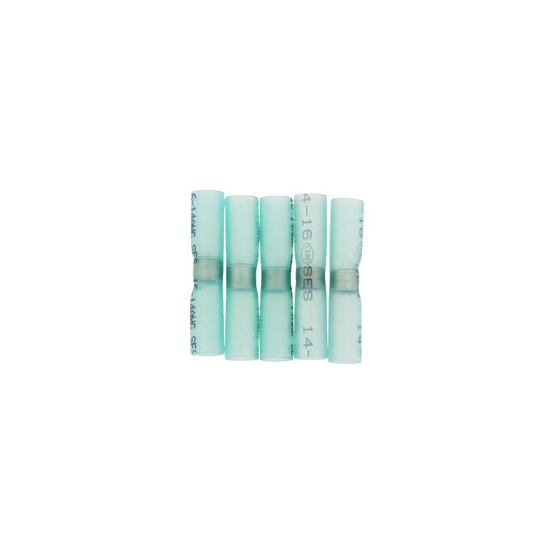 16-14 AWG Stainless Steel Heat Shrink Butt Connector - Blue (5-Pack)