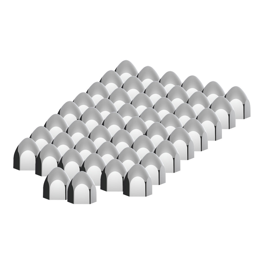 3/4" x 1 3/8" Chrome Plastic Bullet Nut Cover - Push-On (50-Pack)