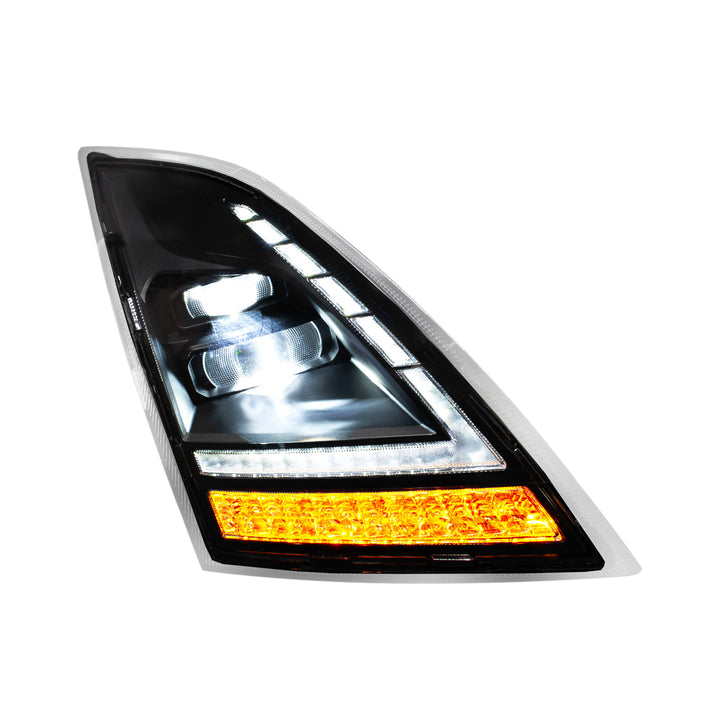 Blackout Full LED Headlight With Switchable Sequential Turn Signal. 2018-2024 Volvo VNL - Passenger