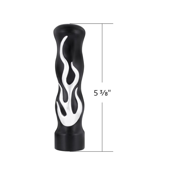 1/2" - 13 Thread On Flame Gearshift Knob - Black With Chrome Flame