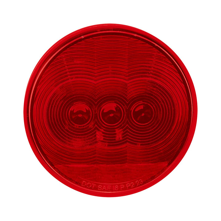 3 LED 4" Round Light (Stop, Turn, &amp; Tail) - Red LED/Red Lens