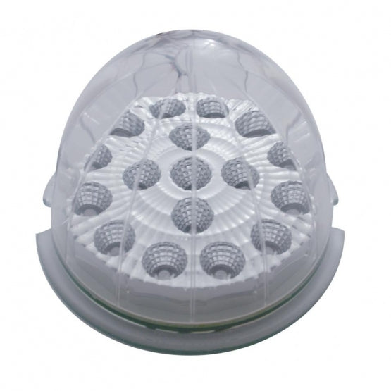 17 LED Dual Function Reflector Cab Light - Amber LED/Clear Lens (Bulk)