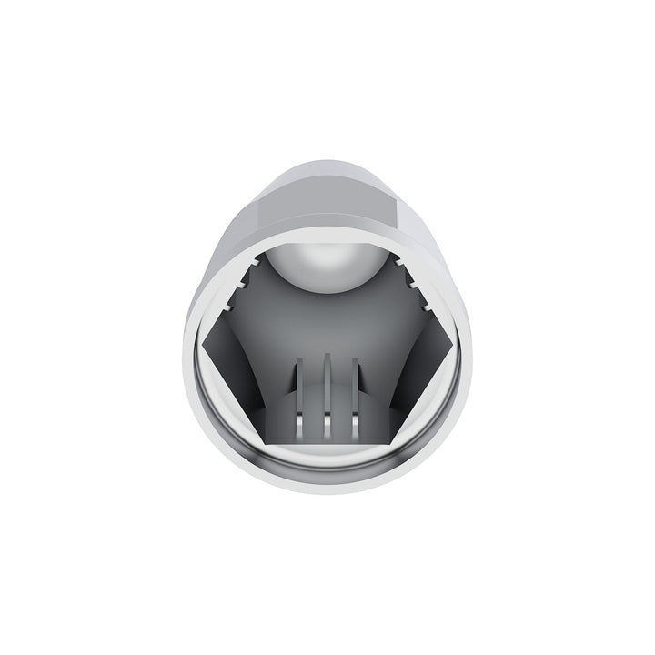 33mm x 2-5/8" Chrome Plastic Bullet Nut Cover With Flange - Push-On (Bulk)
