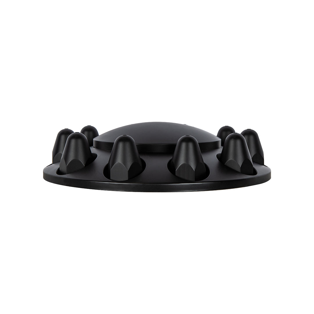 Dome Front Axle Cover With 1-1/2" Push-On Nut Covers - Matte Black (Color Box)