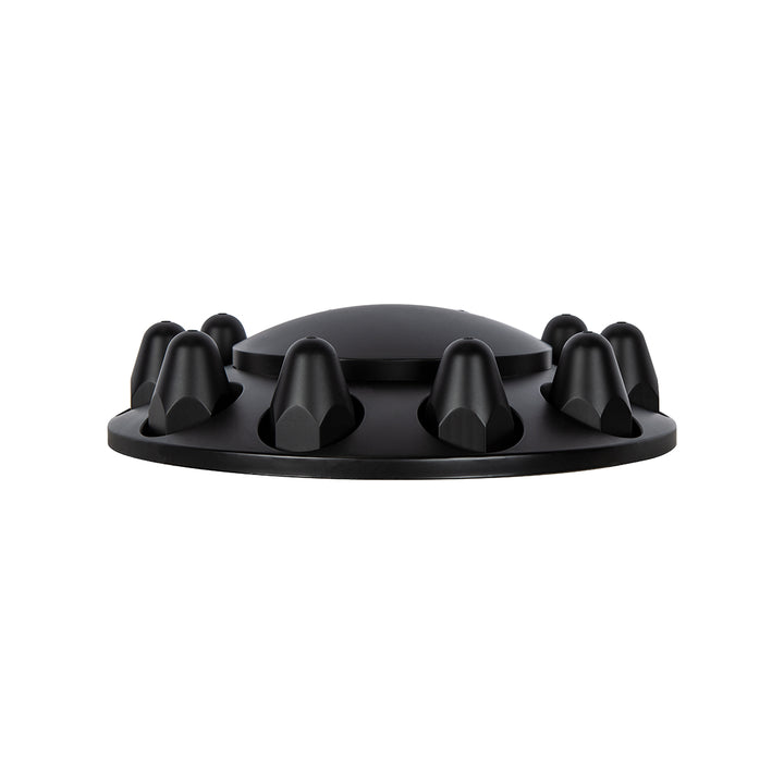 Dome Front Axle Cover With 1-1/2" Push-On Nut Covers - Matte Black (Color Box)