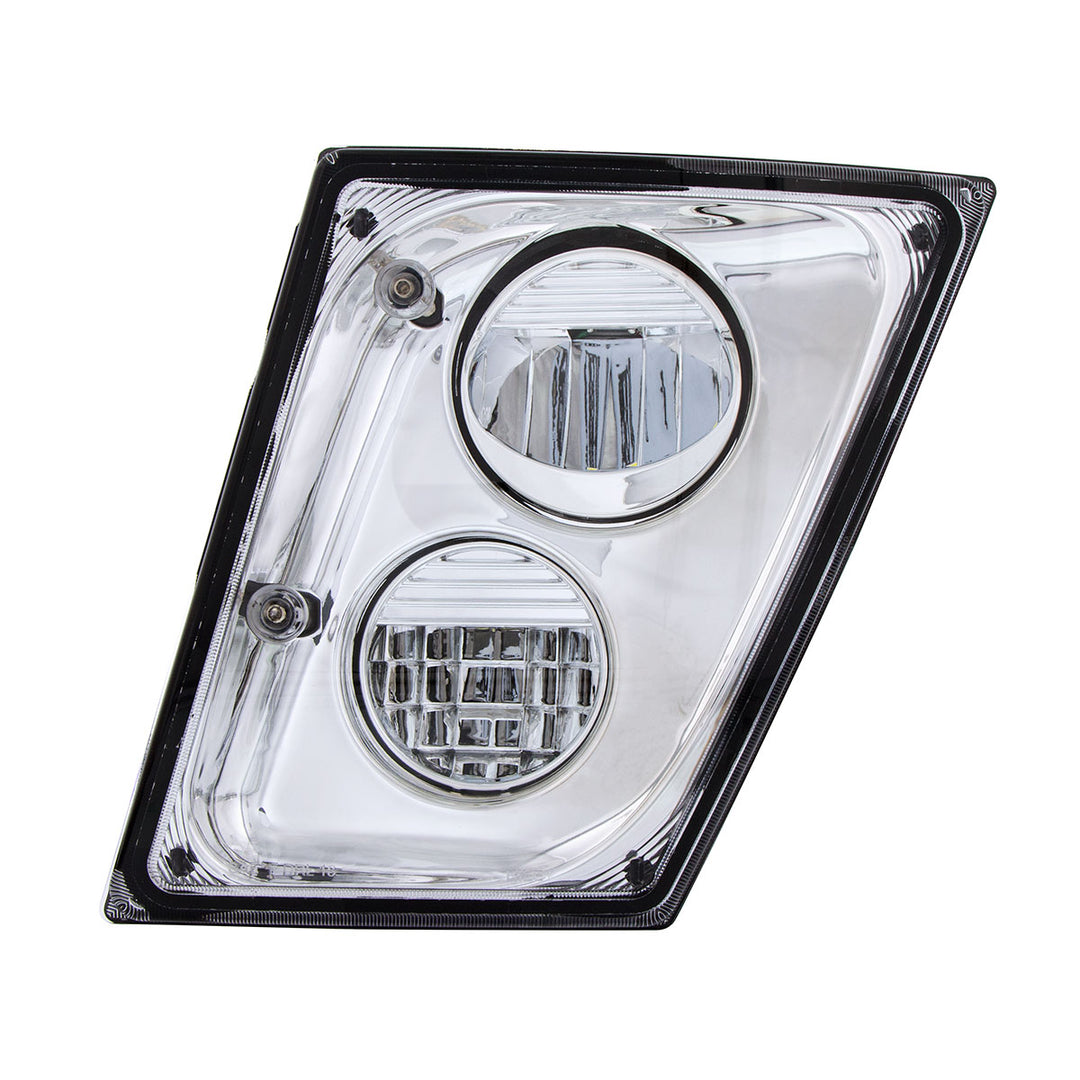 2 High Power LED Chrome Driving Light &amp; Fog Light For 2003-2017 Volvo VNL - Driver/Left