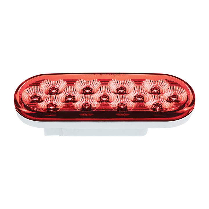 13 LED 6" Oval Double Fury Light (Stop &amp; Turn) - Red &amp; White LED/Clear Lens