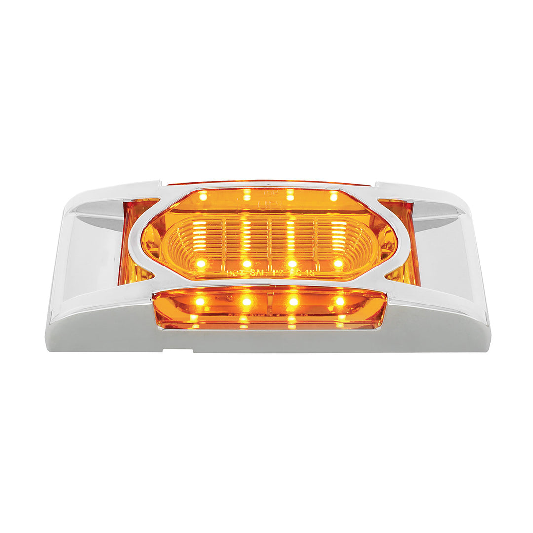 16 LED Reflector Light (Clearance/Marker) With Chrome Bezel - Amber LED/Amber Lens