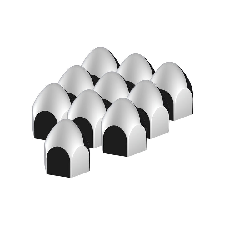 3/4" x 1 3/8" Chrome Plastic Bullet Nut Cover - Push-On (10-Pack)