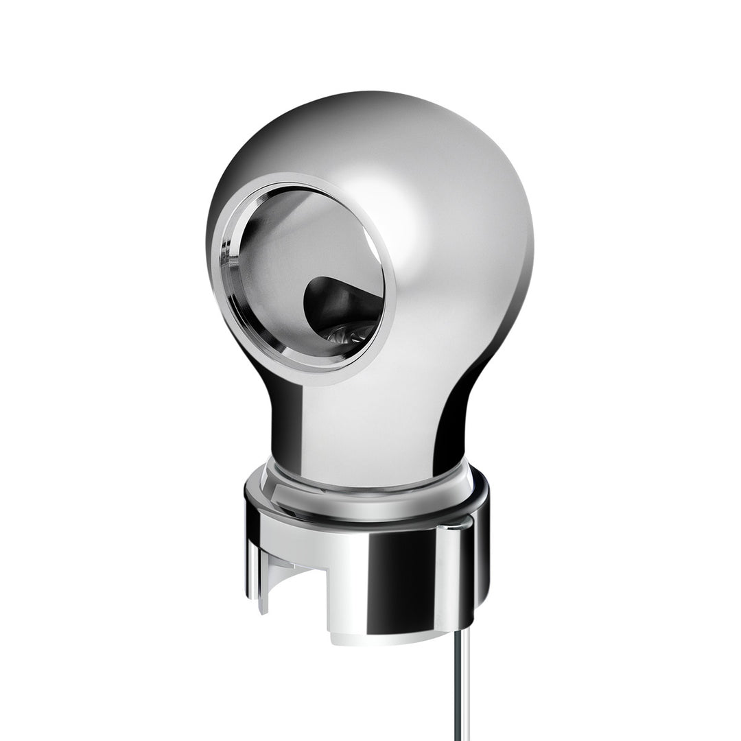 Thread-On Chrome Charlotte Style Gearshift Knob With LED 13/15/18 Speed Adapter - White LED