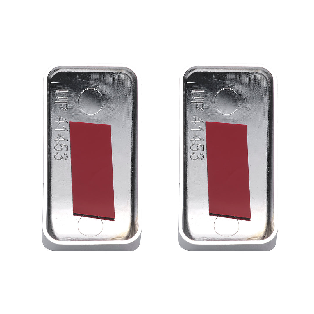 Chrome Plastic Blank Switch Covers For Kenworth T680, T880, W990 (Card Of 2)