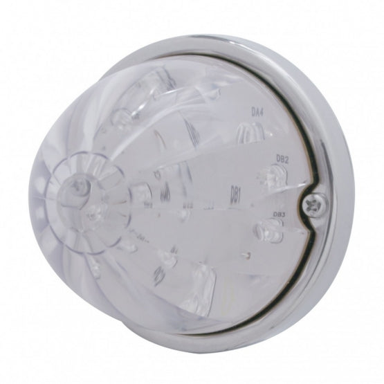 17 LED Dual Function Watermelon Flush Mount Kit With Low Profile Bezel - Amber LED/Clear Lens