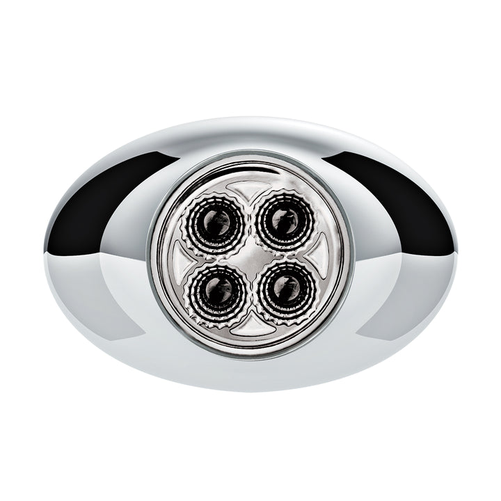 4 LED Double Fury Light (Clearance/Marker) - Amber &amp; Green LED/Clear Lens