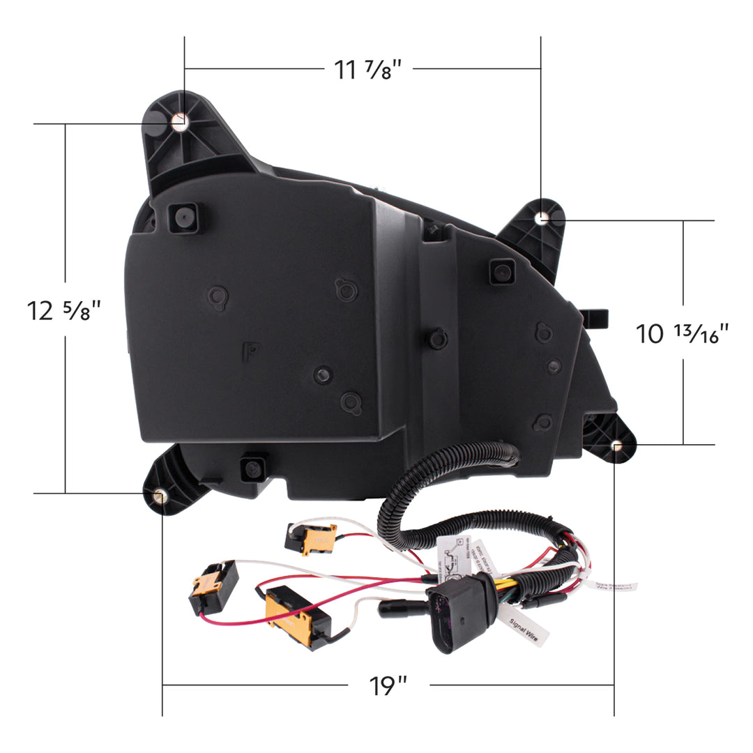 Black LED Headlight W/Sequential LED Turn Signal For Peterbilt 579 (2012-21) &amp; 587 (2010-16) - Passenger