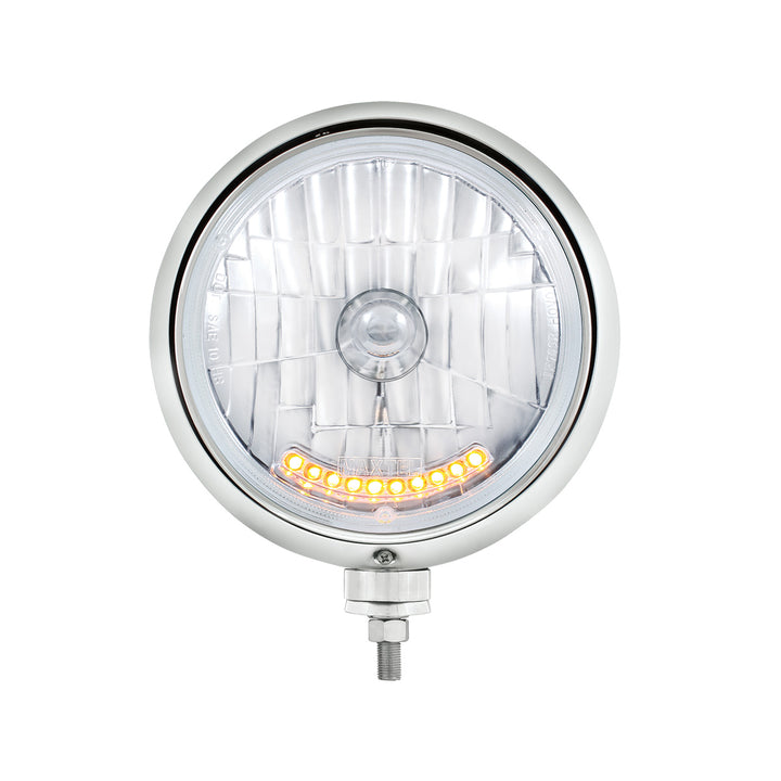 Black Guide 682-C Style Headlight H4 Bulb With 10 Amber LED