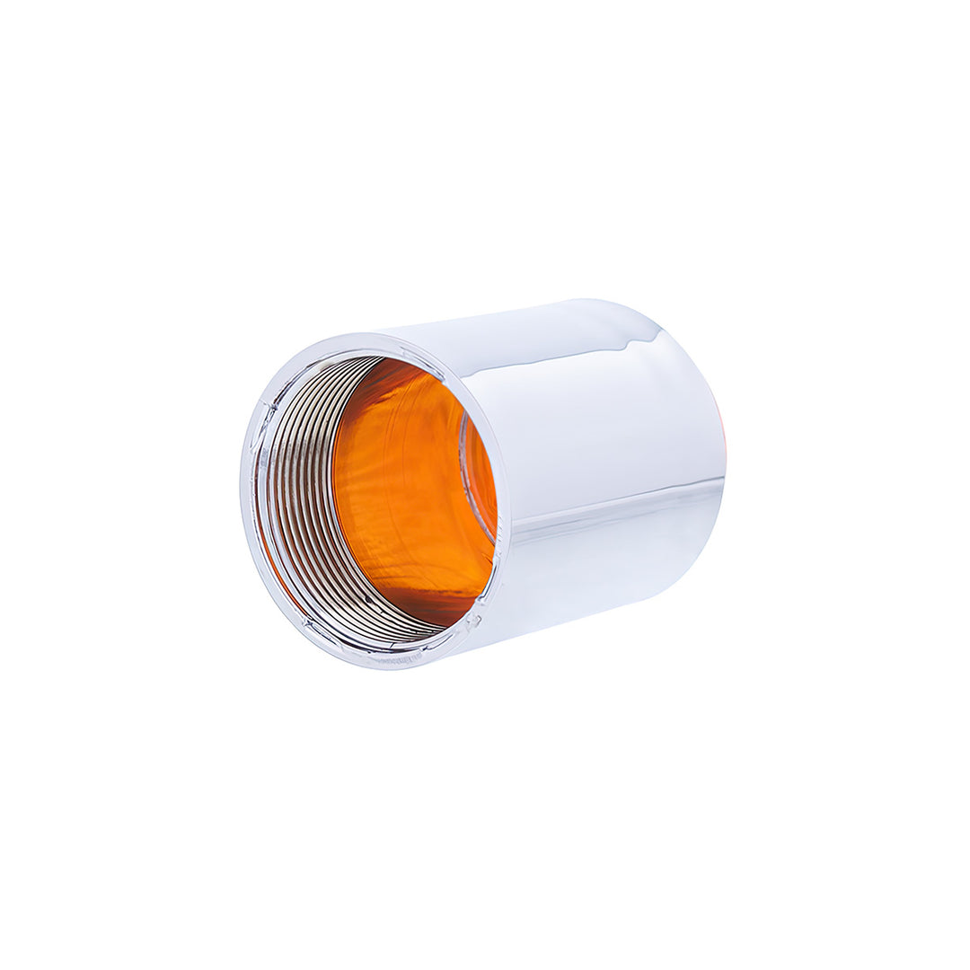 Dome Lens Bumper Guide Top With Chrome Base - Amber (2-Pack)
