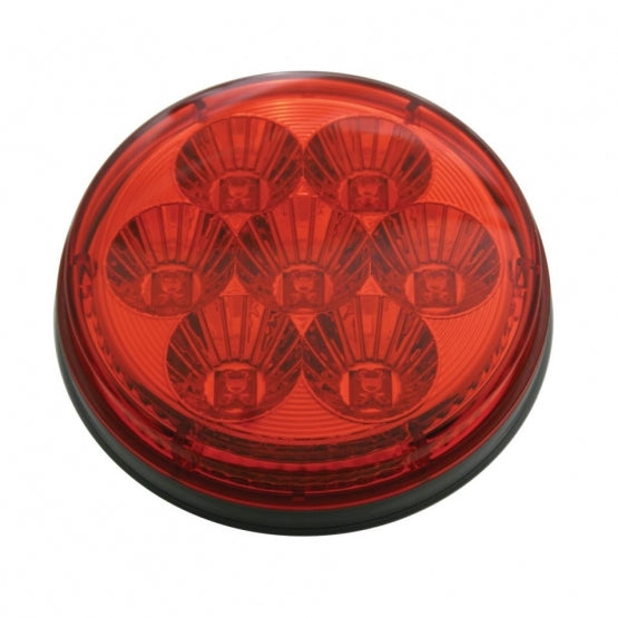 7 LED 4" Round Reflector Light (Stop, Turn &amp; Tail) - Red LED/Red Lens (Bulk)