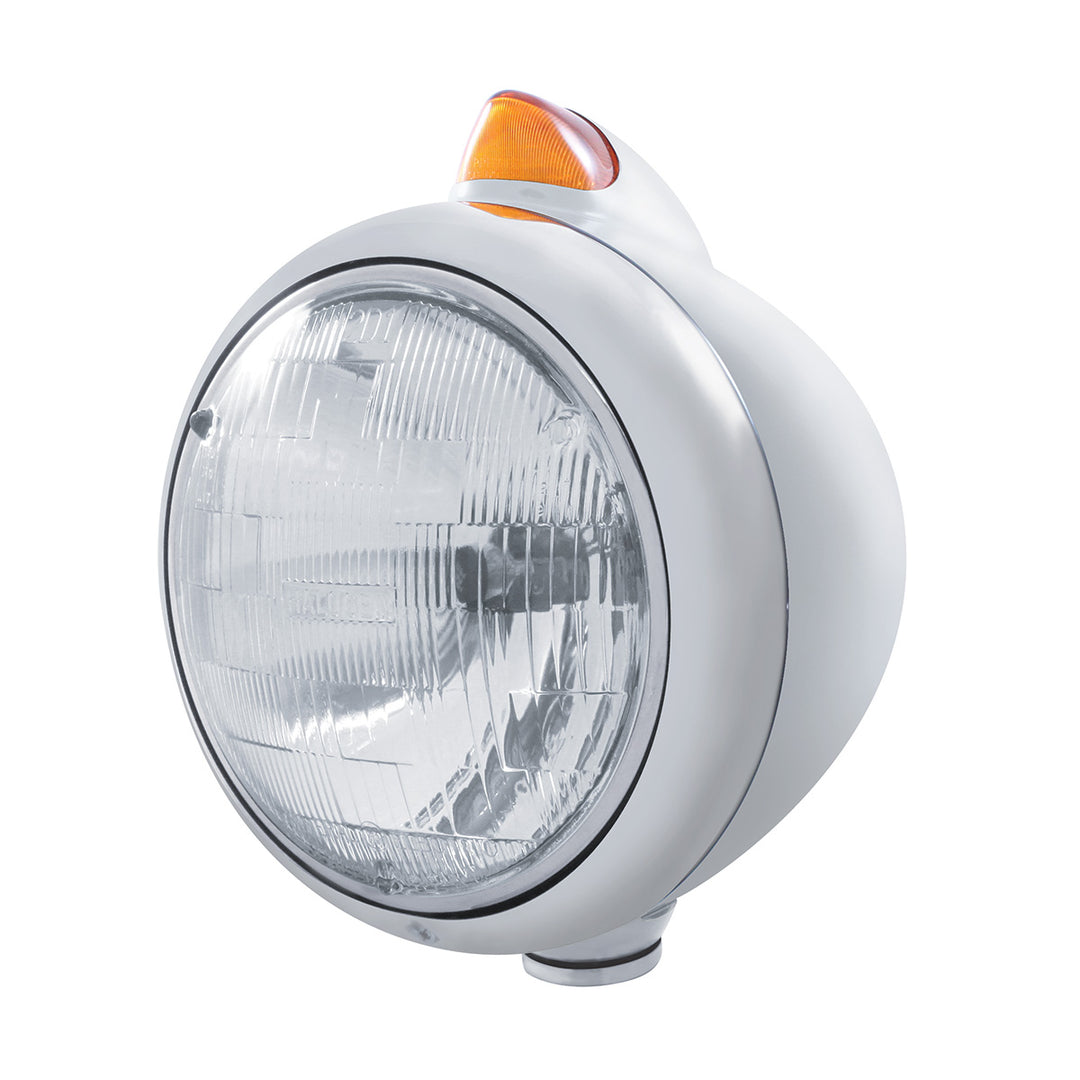 Chrome Guide 682-C Headlight H6024 &amp; Original Style LED Signal - Amber Lens