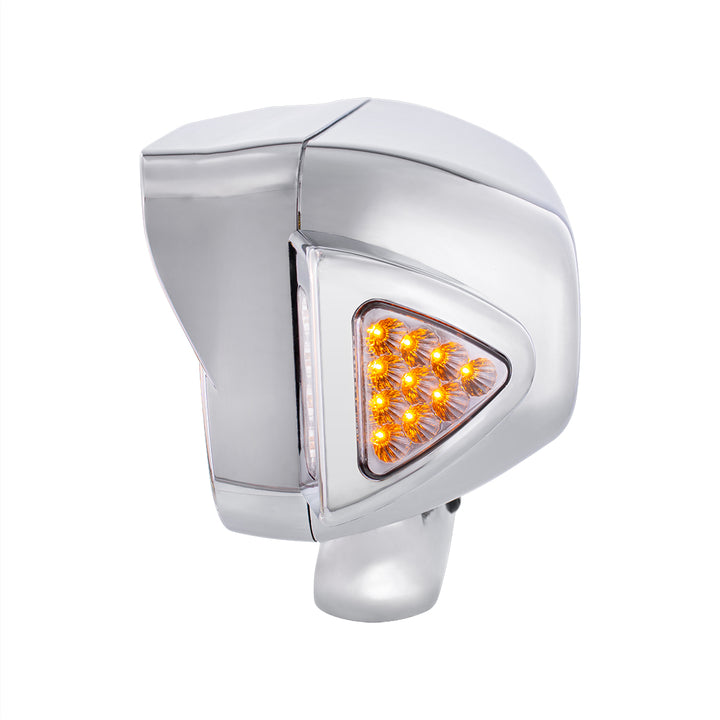 10 High Power LED "Chrome" Projection Headlight Assembly W/Mounting Arm &amp; Turn Signal Side Pod - Driver Side