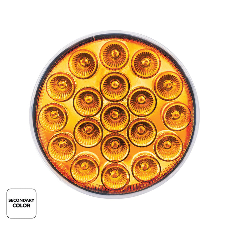 19 LED 4" Round Double Fury Light (Stop &amp; Turn) - Red &amp; Amber LED/Clear Lens