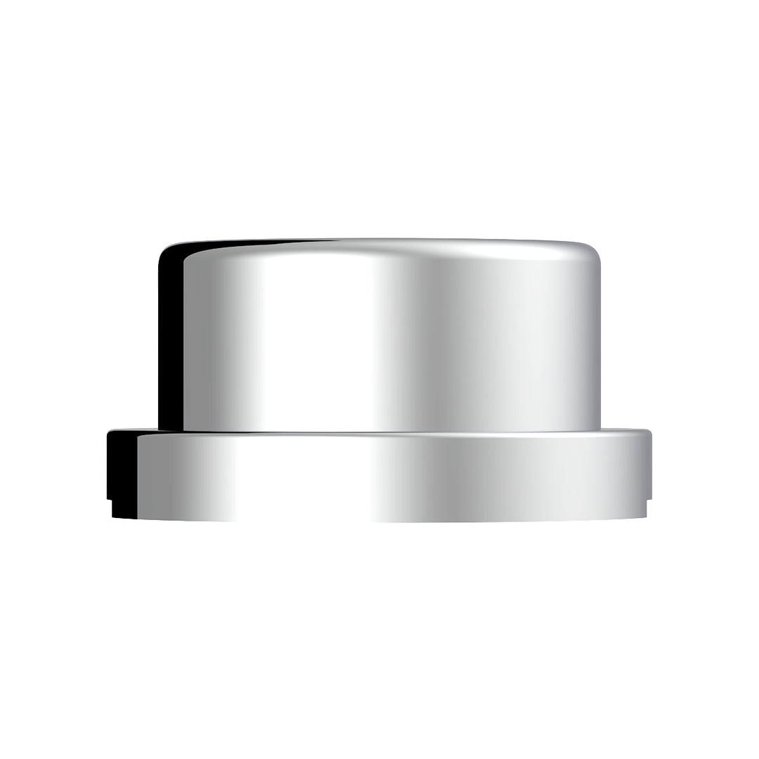 3/4" x 5/8" Chrome Plastic Flat Top Nut Covers - Push-On (10-Pack)
