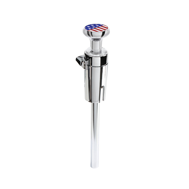 Thread-On Gearshift Knob With 13/15/18 Speed Adapter &amp; USA Flag Sticker - Chrome