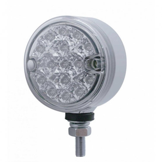 15 LED 3" Reflector Single Face Light - Red LED/Clear Lens