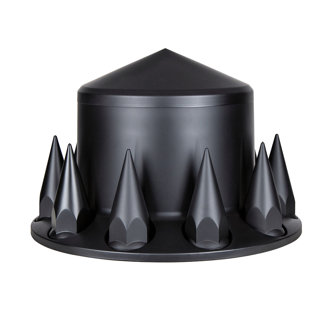 Pointed Axle Cover Combo Kit With 33mm Spike Thread-On Nut Covers &amp; Nut Cover Tool - Matte Black