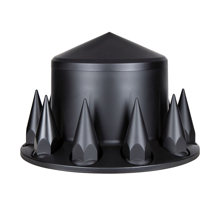 Pointed Axle Cover Combo Kit With 33mm Spike Thread-On Nut Covers &amp; Nut Cover Tool - Matte Black