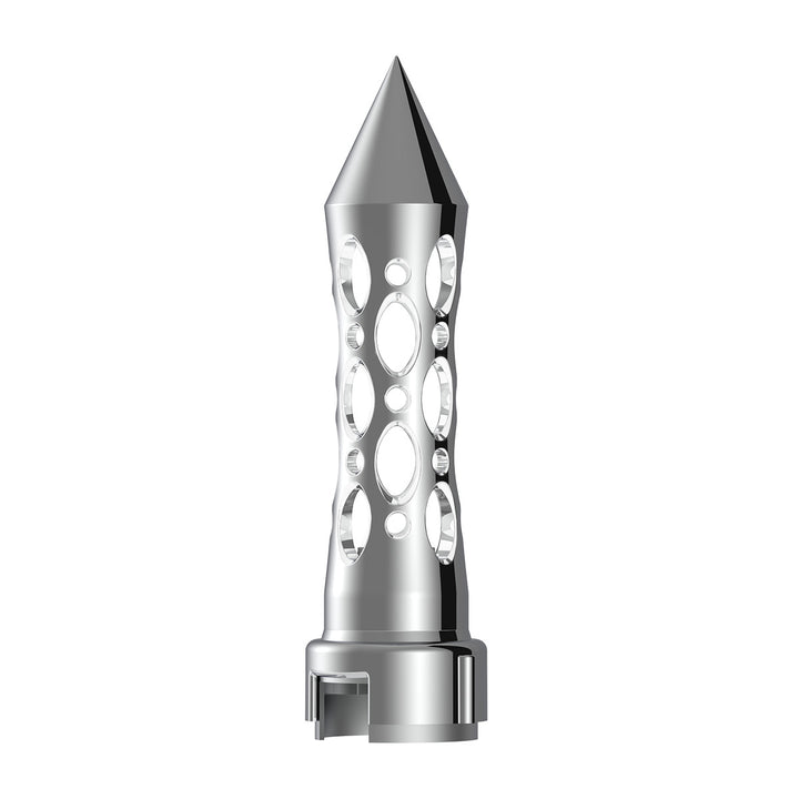 Thread-On Daytona Style Spike Gearshift Knob With LED 13/15/18 Speed Adapter - Chrome/White LED