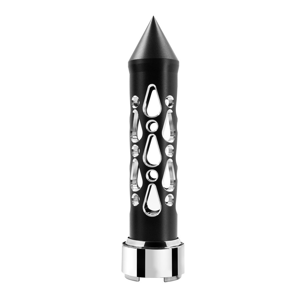 Thread-On Brooklyn Style Spike Gearshift Knob With 9/10 Speed Adapter - Matte Black/Vertical