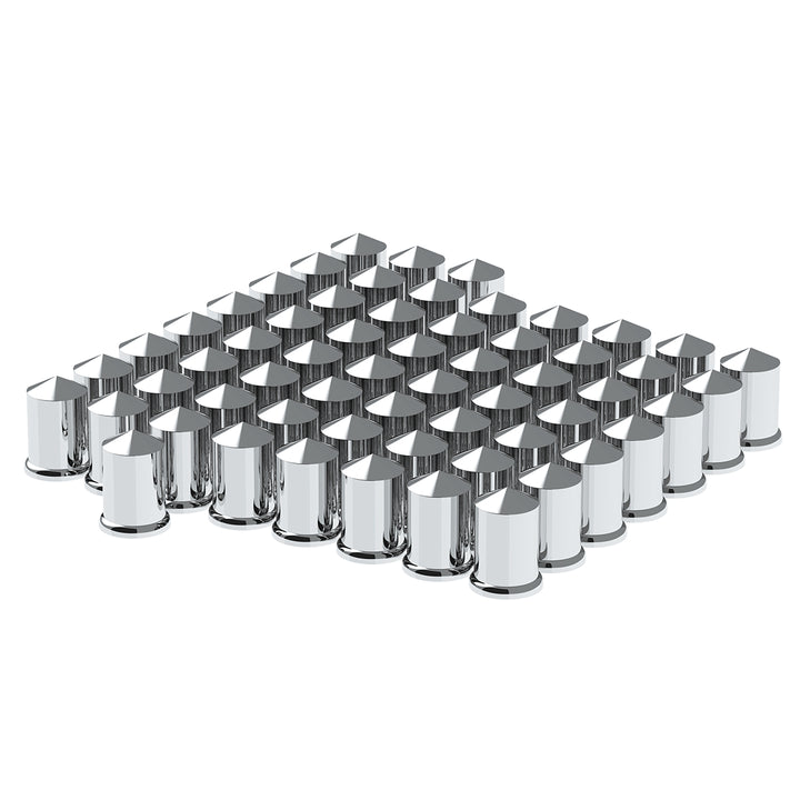 1-1/2" x 3" Chrome Plastic Pointed Nut Covers - Push-On (Color Box of 60)